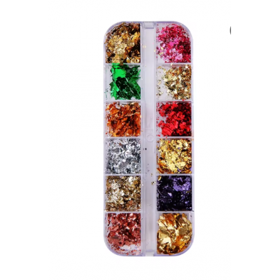 12 GRILLES DE PAILLETTES COLOREES