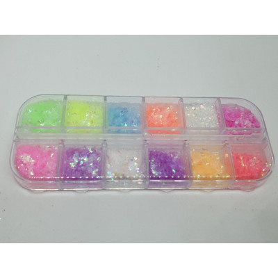 12 GRILLES DE PAILLETTES COLOREES