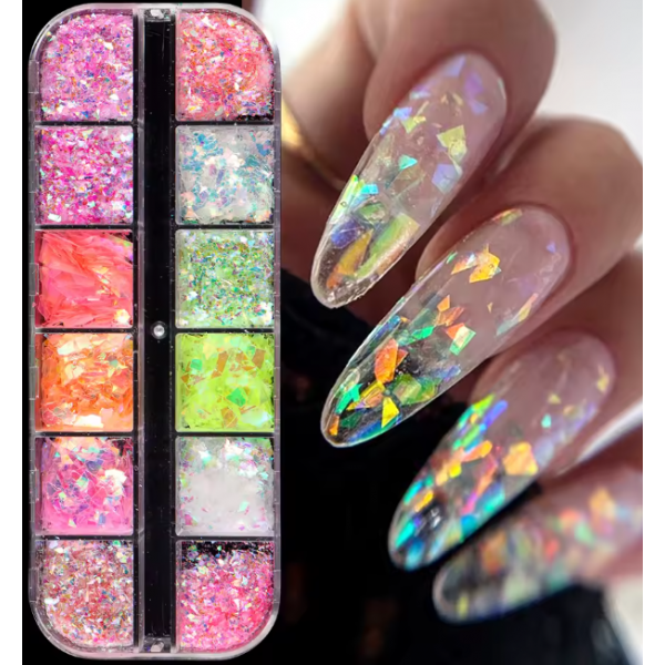 12 GRILLES DE PAILLETTES COLOREES